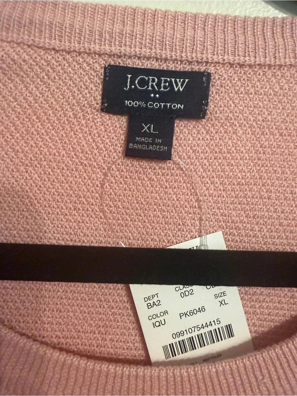 J. Crew Men's Pink Waffle Knit Crewneck Sweater